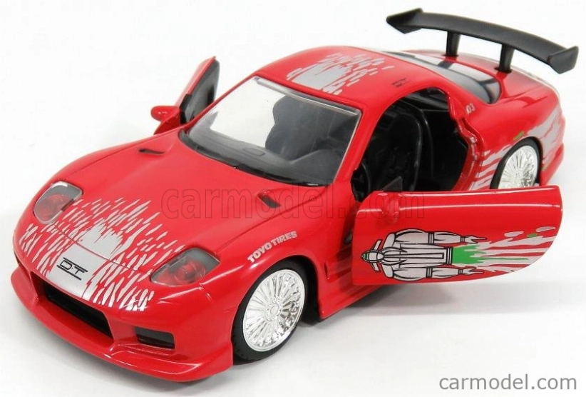 Jada Mazda Dom's Rx-7 2001 - Toretto - Fast & Furious 8 2017 1:32 Červená Stříbrná