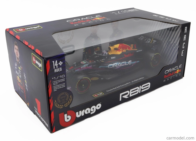 Bburago Red bull F1 Rb19 Team Oracle Red Bull Racing N 1 World Champion Winner Miami Gp 2023 Max Verstappen 1:18 Matt Blue