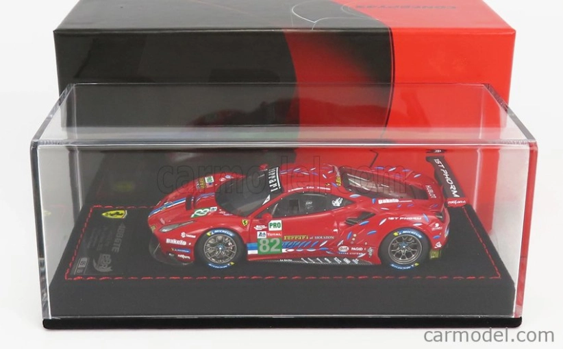 Bbr-models Ferrari 488 Gte Evo 3.9l Turbo V8 Team Risi N 82 Lmgte Pro Class 24h Le Mans 2020 S.bourdais - J.gounon - O.pla 1:43 Red