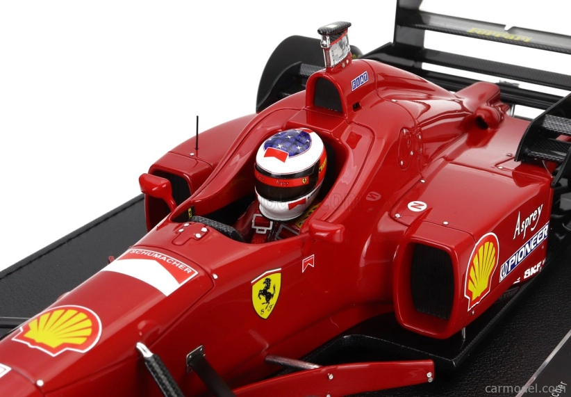 Gp-repliky Ferrari F1 F310/2 N 1 Winner Spa Belgian Gp (s figúrkou pilota) 1996 Michael Schumacher 1:18 červená
