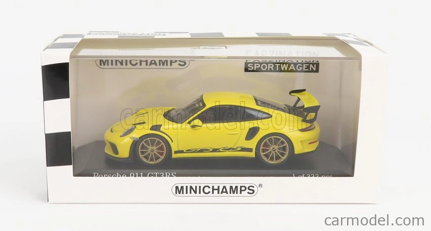 Minichamps Porsche 911 991-2 Gt3 Rs Coupe 2018 - Golden Rims 1:43 Závodní Žlutá