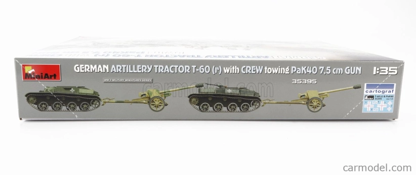 Miniart Tank T-60 Tractor Nemecké vojenské delostrelectvo 1945 1:35 /