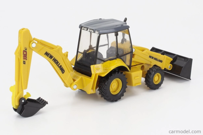 Newray Iveco fiat Daily Roll-off Pianale 2023 With Accessories + New Holland B110c Ruspa Gommata - Scraper Tractor 1:36 Žlutá Černá