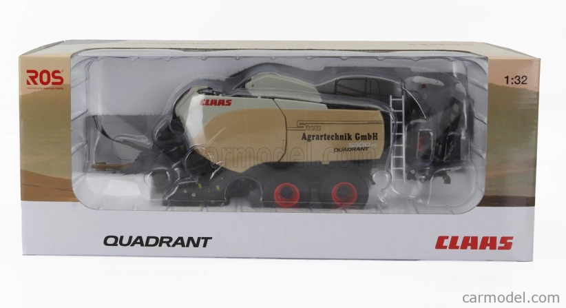 Ros-model Claas Quadrant 5300 Stotz Design - Pressa Alta Densita' 2015 1:32 Šedá Béžová Černá