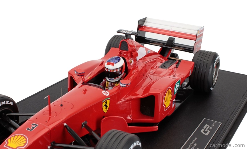 Gp-repliky Ferrari F1 F399 Team Scuderia Ferrari N 3 2nd Brazilian Gp (s figúrkou pilota) 1999 Michael Schumacher - Con Vetrina - s vitrínou 1:12 červená biela