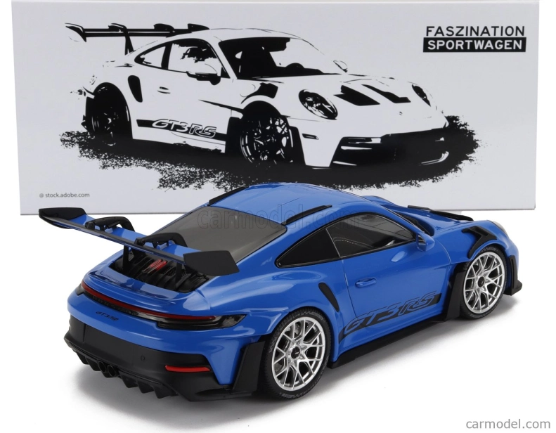 Minichamps Porsche 911 992 Gt3 Rs Coupe 2023 - Silver Rims 1:18 Blue