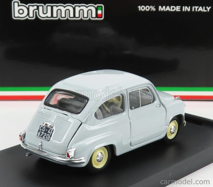 Brumm Fiat 600 Berlina I Series 1955 1:43 Grigio Perla - svetlosivá