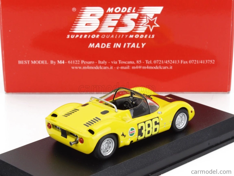 Best-model Fiat Abarth 1000sp Spider N 386 Trieste Opicina 1970 Mauro Baldi 1:43 Žlutá Černá