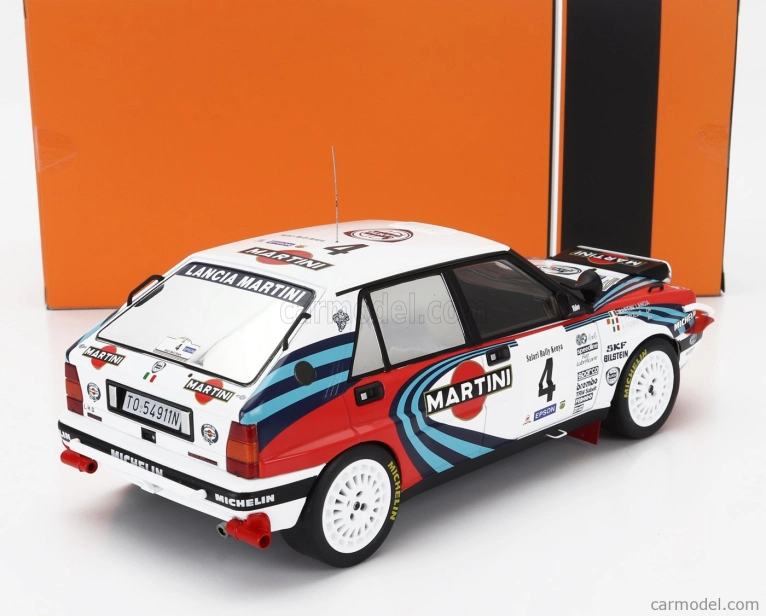 Ixo-models Lancia Delta Integrale 16v Martini (night Version) N 4 Rally Safari 1990 Alessandro Fiorio - Luigi Pirollo 1:18 Bílá Modrá Červená