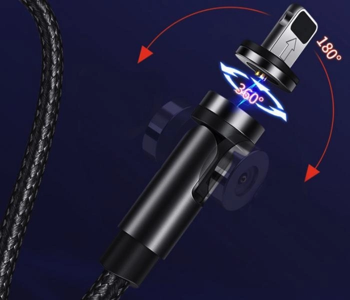 2.1A U59 Lightning Kabel s Otočnou Magnetickou Koncovkou (1m)