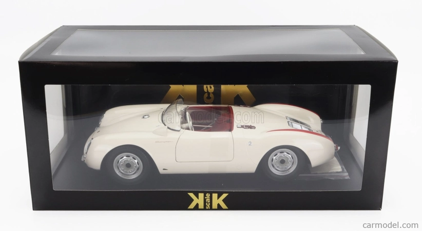 Porsche 550a Spider 1953 v mierke 1:12 bielo-červená