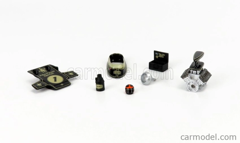 Spark-model Accessories F1  Set Lotus 72djps N 1 Emerson Fittipaldi Season 1972 World Champion 1:43 Black Gold Met