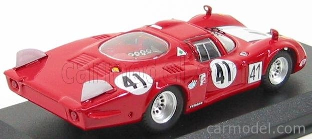 Najlepší model Alfa romeo 33.2 Lm N 41 24h Le Mans 1968 Baghetti - Vaccarella 1:43 Červená Biela