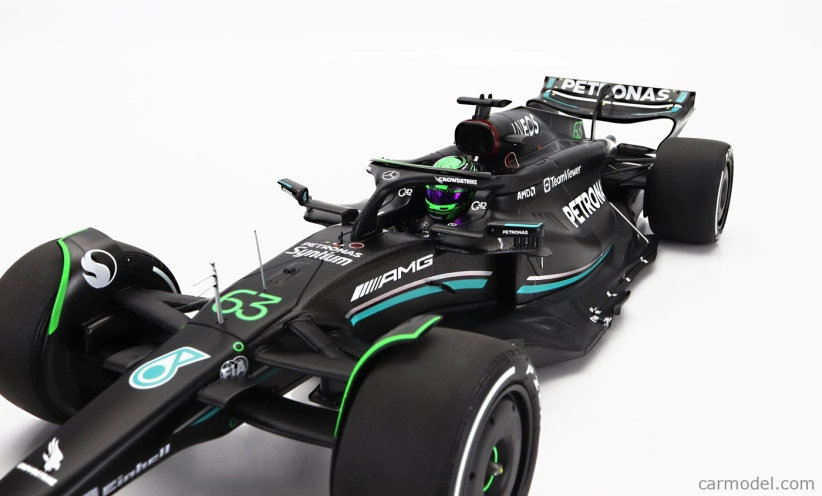 Minichamps Mercedes gp F1 W14 Team Mercedes-amg Petronas Formula One N 63 7th Bahrain Gp With Pit Board 2023 George Russell 1:18 Matt Black