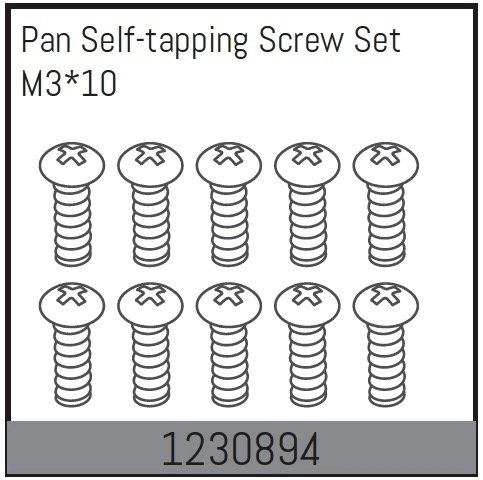 1230894 - M3*10 Pan self-tapping Screw Set (10)