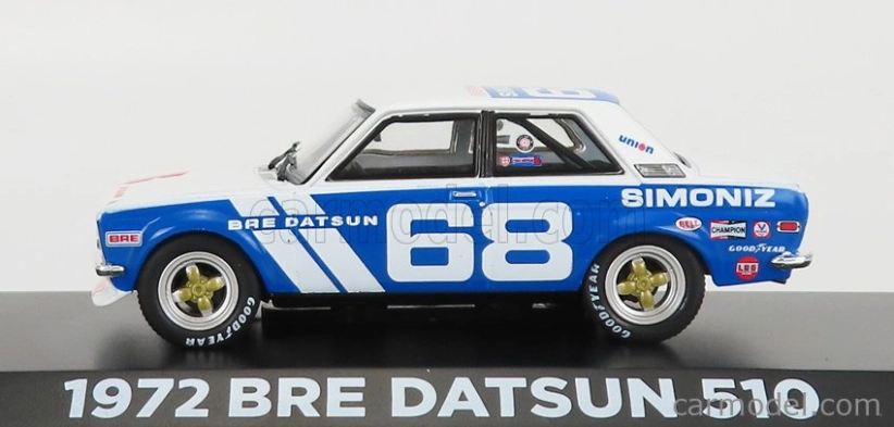 Greenlight Datsun 510 Bre N 68 Racing 1972 P.gregg 1:43 Biela Modrá