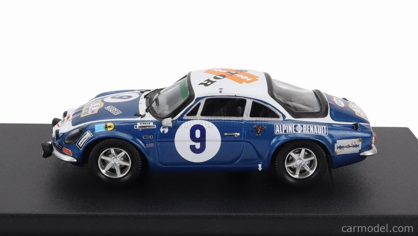 Trofeu Renault A110 Alpine (nočná verzia) N 9 2nd Rally Acropolis 1975 Tassos Livieratos (siroco) - Miltos Andrioulos 1:43 Blue Met White