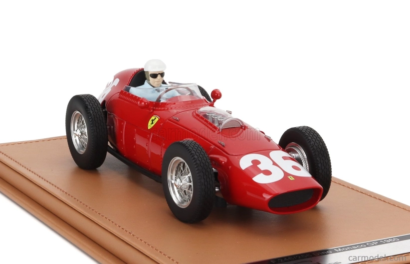 Tecnomodel Ferrari F1  Dino 246/256 Team Scuderia Ferrari N 36 Monaco Gp (with Pilot Figure) 1960 Philip Hill 1:18 Red