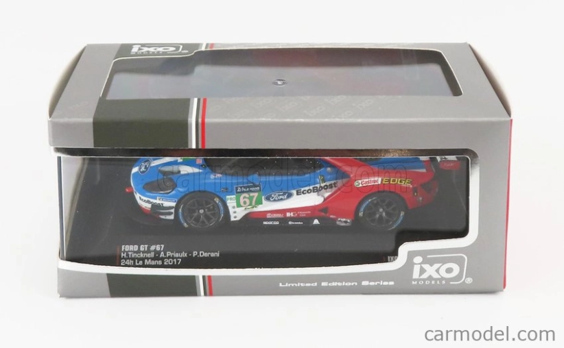 Ixo-models Ford usa Gt 3.5l Turbo V6 Team Ford Chip Ganassi Uk N 67 Lmgte Pro 2nd 24h Le Mans 2017 H.tincknell - A.priaulx - P.derani 1:43 Červená modrá biela