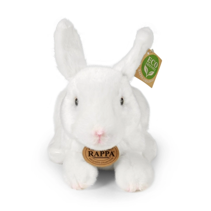 Biely plyšový králik ležiaci, 23 cm, ECO-FRIENDLY