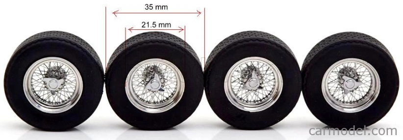 Kk-scale Accessories Set 4x Complete Wheels - Set 4x Cerchi A Raggi 1:18 Černý Chrom