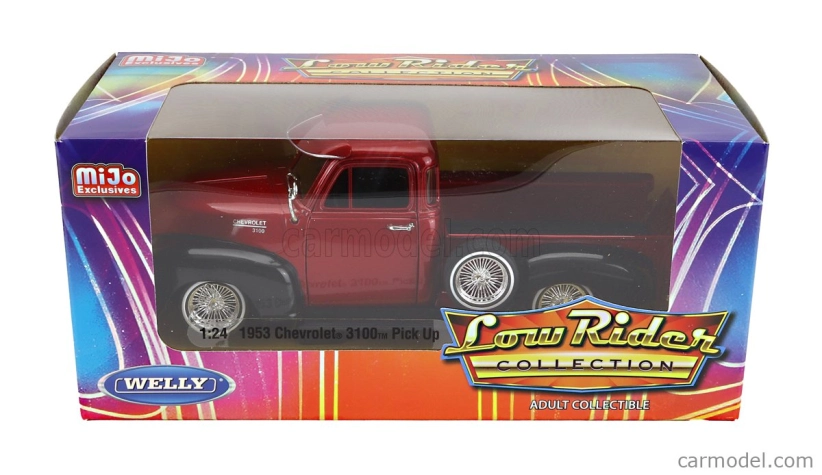 Welly Chevrolet 3100 Pick-up Low Rider 1953 1:24 Červená s čiernou