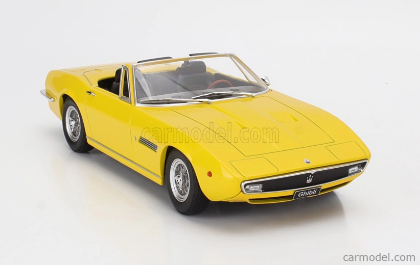Kk-scale Maserati Ghibli Spider Cabriolet Open 1970 - Spoked Rims - Cerchio A Raggio 1:18 Žlutá