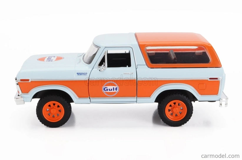 Motor-max Ford usa Bronco Gulf 1978 1:24 Světle Modrá Oranžová