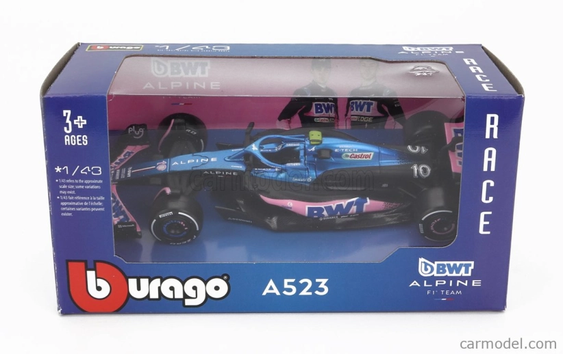 Bburago Renault F1 A523 Team Bwt Alpine F1 N 10 Season 2023 Pierre Gasly 1:43 modro-čierno-ružová