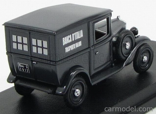 Rio-models Fiat Balilla Van 1936 - Trasporto Valori Banca D'italia 1:43 čierna