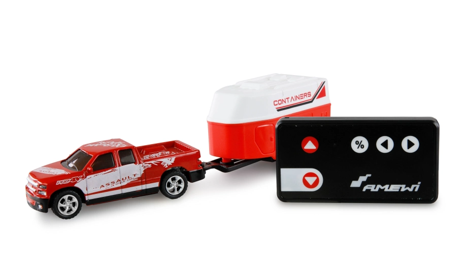 Amewi RC pickup na diaľkové ovládanie s prívesom pre kone 1:64
