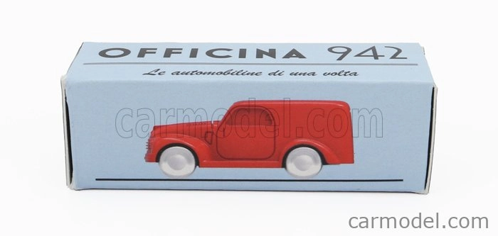 Officina-942 Fiat 500c Van Furgoncino 1949 1:76 Červená