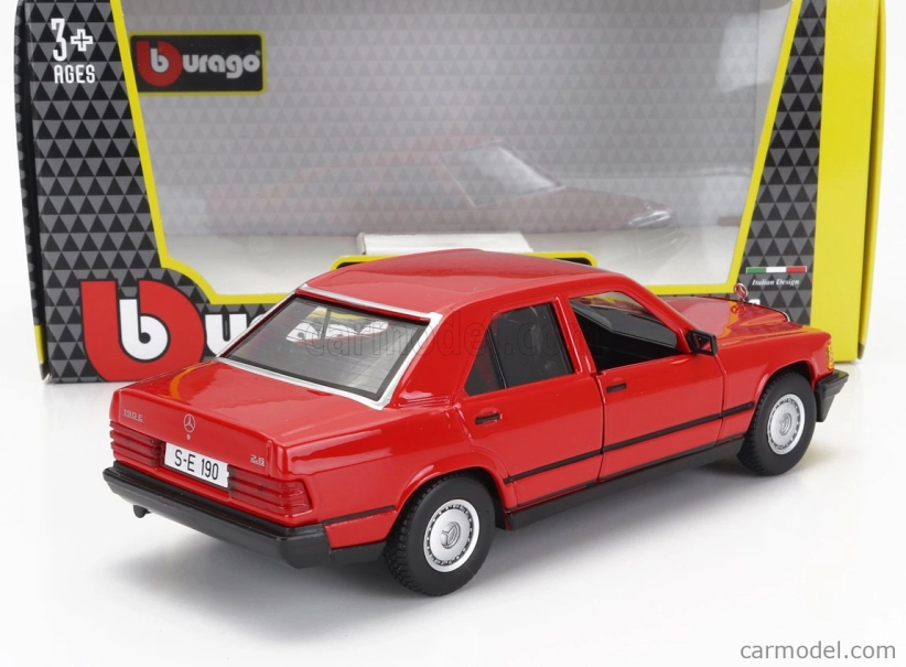 Bburago Mercedes benz 190e 1984 1:24 Red