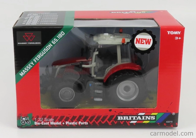 Britský traktor Massey ferguson 65.180 2018 1:32 červeno-sivý