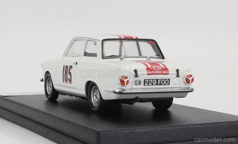 Trofeu Ford england Cortina Gt N 185 Rally Montecarlo 1964 J.manussis - J.uren 1:43 Biela červená