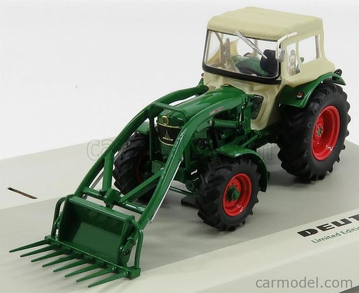 Universal hobbies Deutz-fahr D6005 4wd Traktor uzavretý s čelným nakladačom 1965 1:32 Zelená béžová