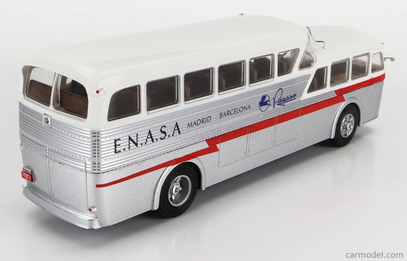 Edicola Pegaso Z-403 Monoscocca Bus E.n.a.s.a. Madrid-barcellona 1951 1:43 Strieborná biela červená