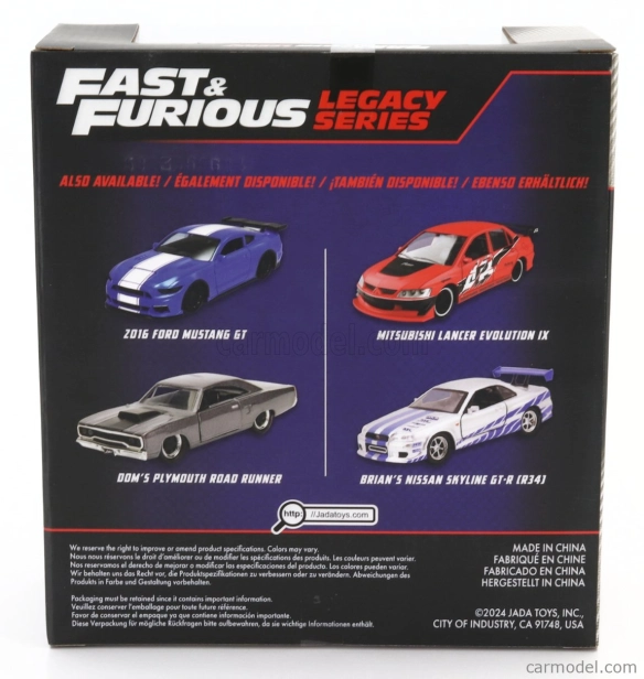 Jada Nissan Set 2x Fast & Furious - Skyline Gt-r 2002 - Mitsubishi Lancer Evolution Ix 2006 1:32 Červená Strieborná Modrá