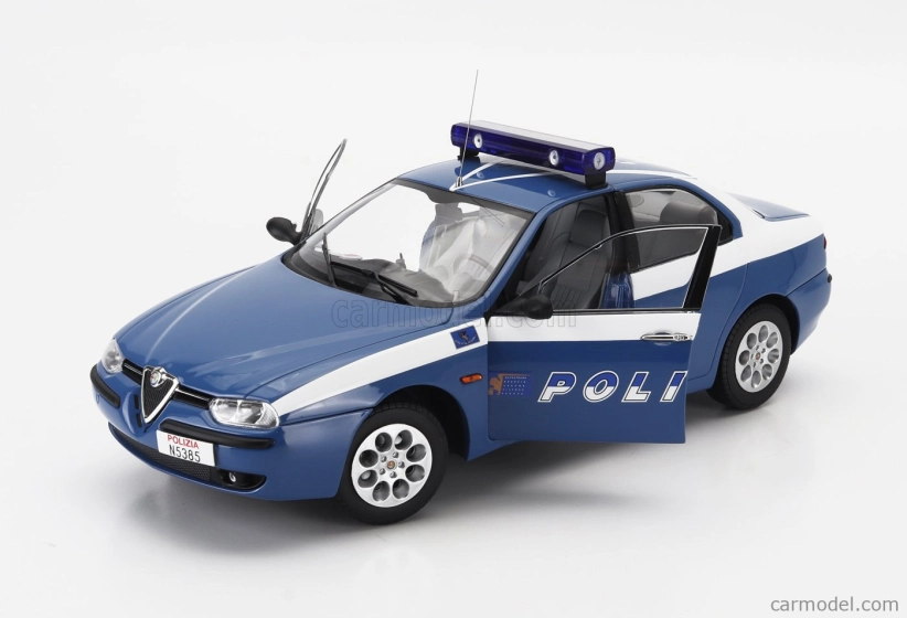 Mitica-diecast Alfa romeo 156 2.0 Twin Spark Polizia Stradale 1997 1:18 Modrá Bílá