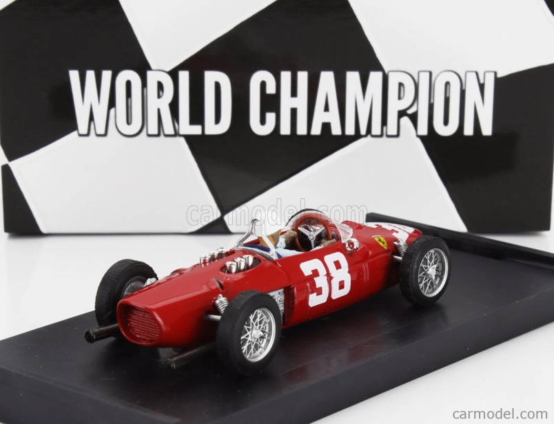 Brumm Ferrari F1 156 N 38 Majster sveta 3. GP Monaka 1961 Phil Hill - s figúrkou vodiča 1:43 Červená