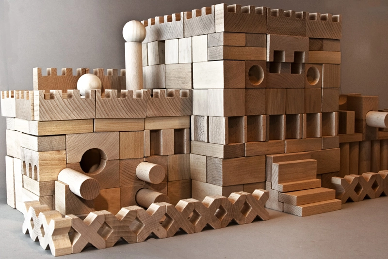 2Kids Toys Kostky přírodní XL 220 ks