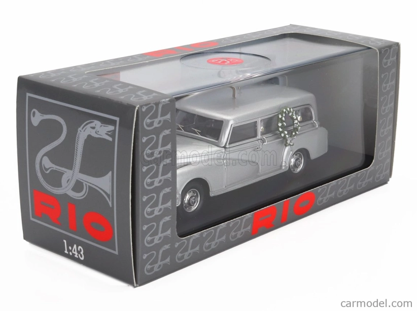 Rio-models Mercedes Benz 300d Hearse - Carro Funebre - Pohrebné auto 1960 1:43 Strieborná