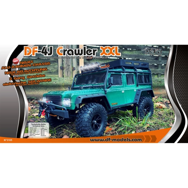 RC auto DF-4J XXL Crawler, zelená