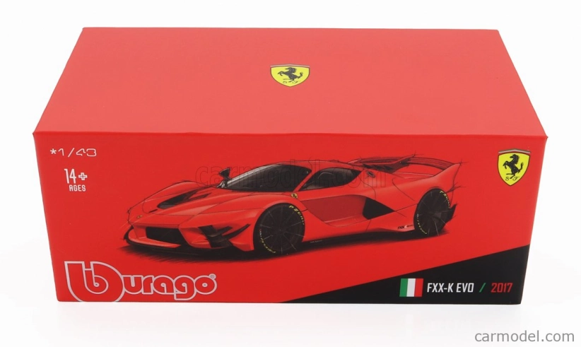 Bburago Ferrari Fxx-k Evo Hybrid 6.3 V12 1050hp 2017 1:43, červená