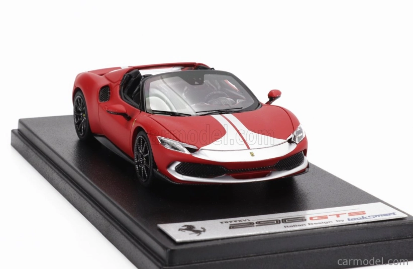 Looksmart Ferrari 296 Gts Spider Assetto Fiorano Open Roof 2022 1:43 Rosso F-1-75 - Matná Červená Stříbrná