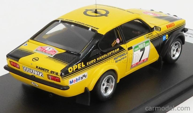 Trofeu Opel Kadett Gt/e (nočná verzia) N 7 Rally Of Portugal 1976 A.kullang - C.g.andersson 1:43 Žltá Čierna