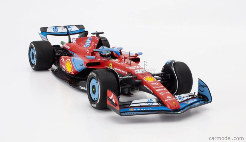 Bbr-models Ferrari F1 Sf-24 Team Scuderia Ferrari N 16 3rd Miami Gp 2024 Charles Leclerc - Polifoam Packaging 1:18 Červená Světle Modrá