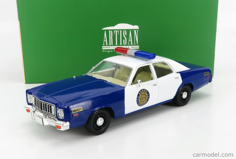 Greenlight Plymouth Fury Police Osage County Sheriff 1975 1:18 Modrá Bílá