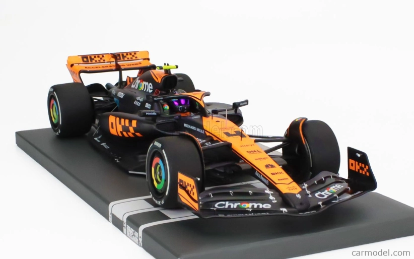 Minichamps Mclaren F1 Mcl60 Team Mclaren N 4 2nd Singapore Gp 2023 Lando Norris 1:18 Orange Blue Black