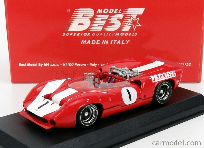 Najlepší model Lola T70 Mkii Spider N 1 Winner Brands Hatch Guard Trophy 1966 J.surtees 1:43 červená biela